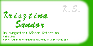 krisztina sandor business card
